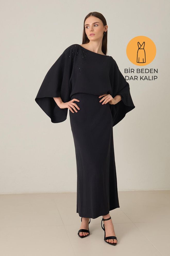 Setre Черна Елегантна Официална Глем Вталена Права Рокля Дрехи на едро Официален