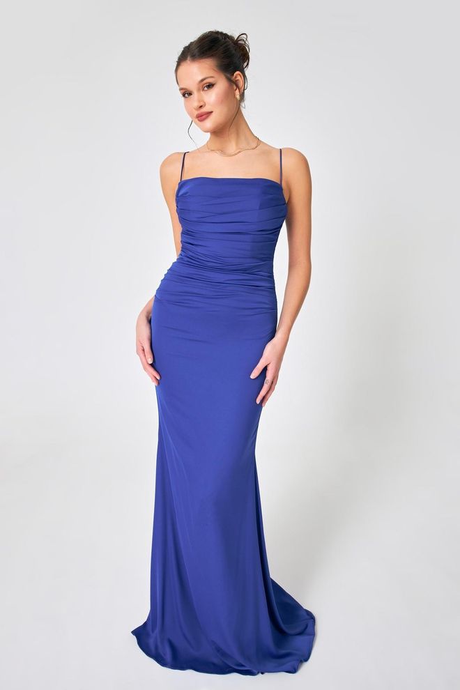 Setre Rochie Elegantă Albastră Tip Draperie Cu Decolteu Pătrat Îmbrăcăminte cu ridicata Sexy