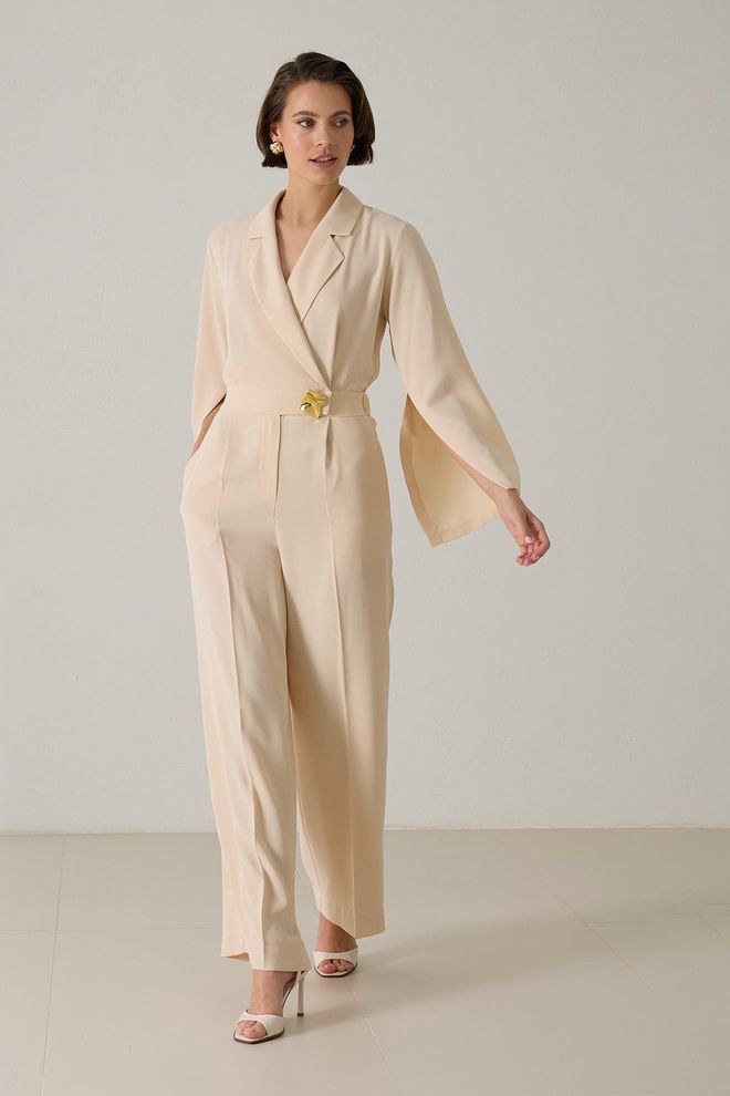 Setre Salopetă Bej Elegantă Și Croită Îmbrăcăminte cu ridicata Vintage