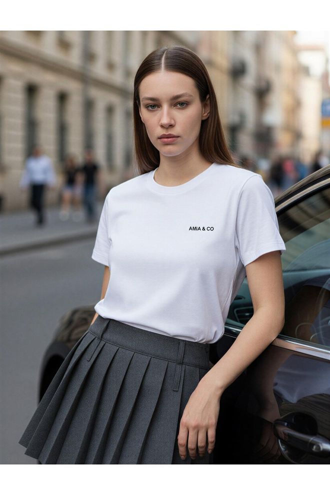 Setre Бяло Небрежен Улична Мода Тениска Дрехи на едро Небрежен