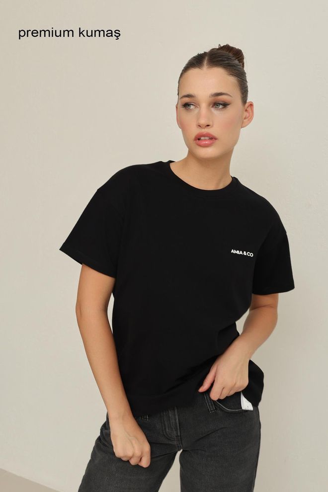 Setre Черно Небрежен Улична Мода Тениска Дрехи на едро Небрежен