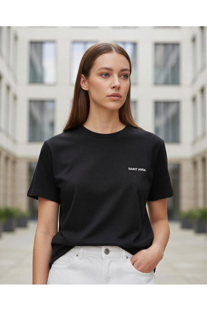 Setre Черна Небрежна Улична Мода Тениска Дрехи на едро Небрежен