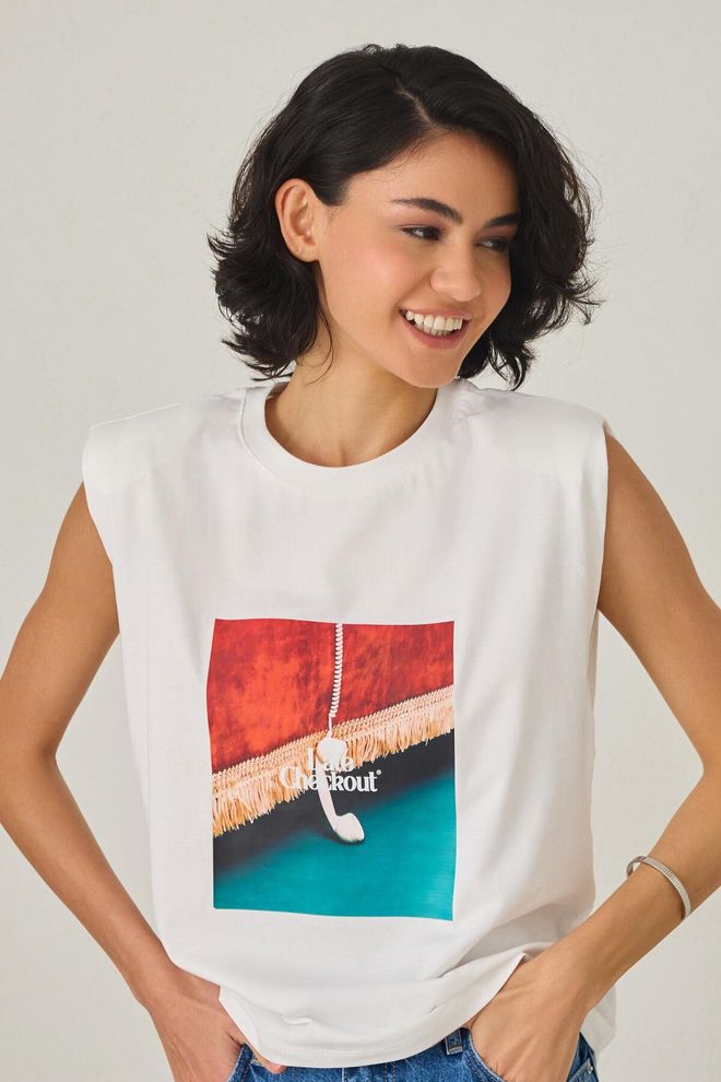 Setre Tricou Casual Alb Cu Mâneci Capac Îmbrăcăminte cu ridicata Casual