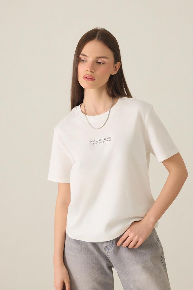 Setre Tricou Casual Streetwear Alb Cu Imprimeu Litere Îmbrăcăminte cu ridicata Casual