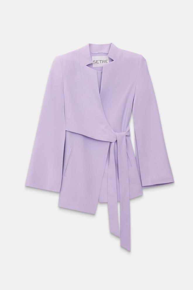 Setre Purple Elegant Slim Fit Wrapover Jacket Wholesale Clothing 5