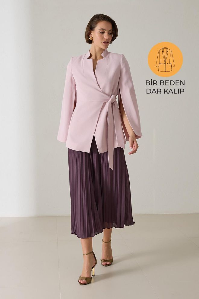 Setre Chaqueta Rosa Elegante Tipo Wrapover Ropa al por mayor Formal