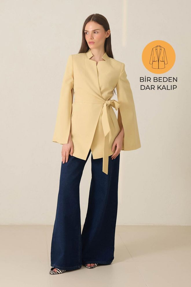 Setre Smėlio Elegantiškas Vienos Eilės Švarkas Didmeninė prekyba drabužiais Išleistuvės