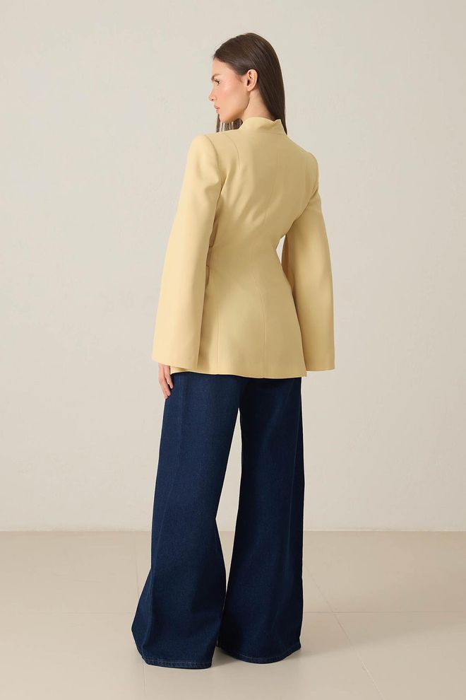 Setre Beige Elegant Single Breasted Blazer Jacket Wholesale Clothing Elegant