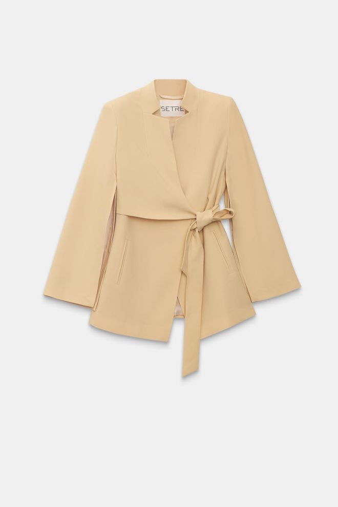 Setre Beige Elegant Single Breasted Blazer Jacket Wholesale Clothing 5