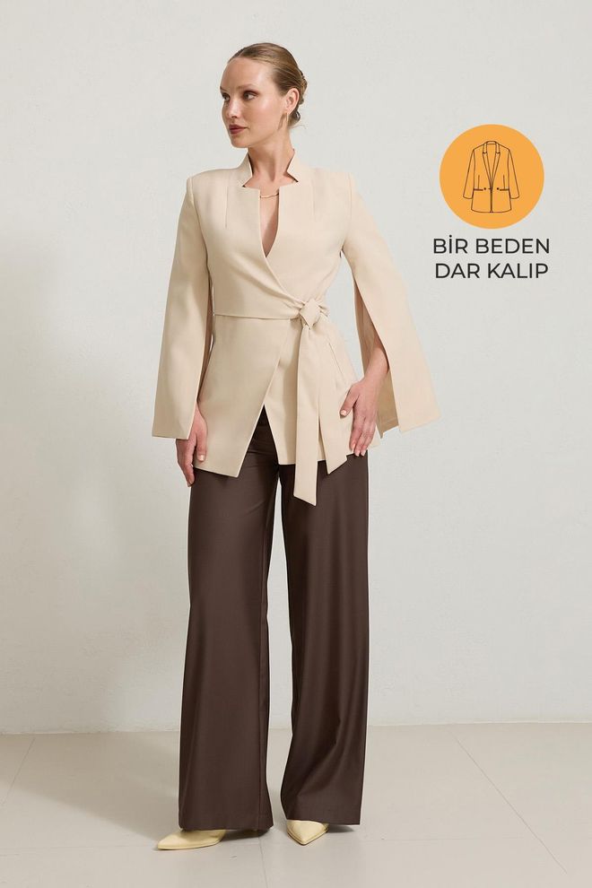 Setre Бежевый Элегантный Формальный Завершение Куртка Оптовая продажа одежды Формальный