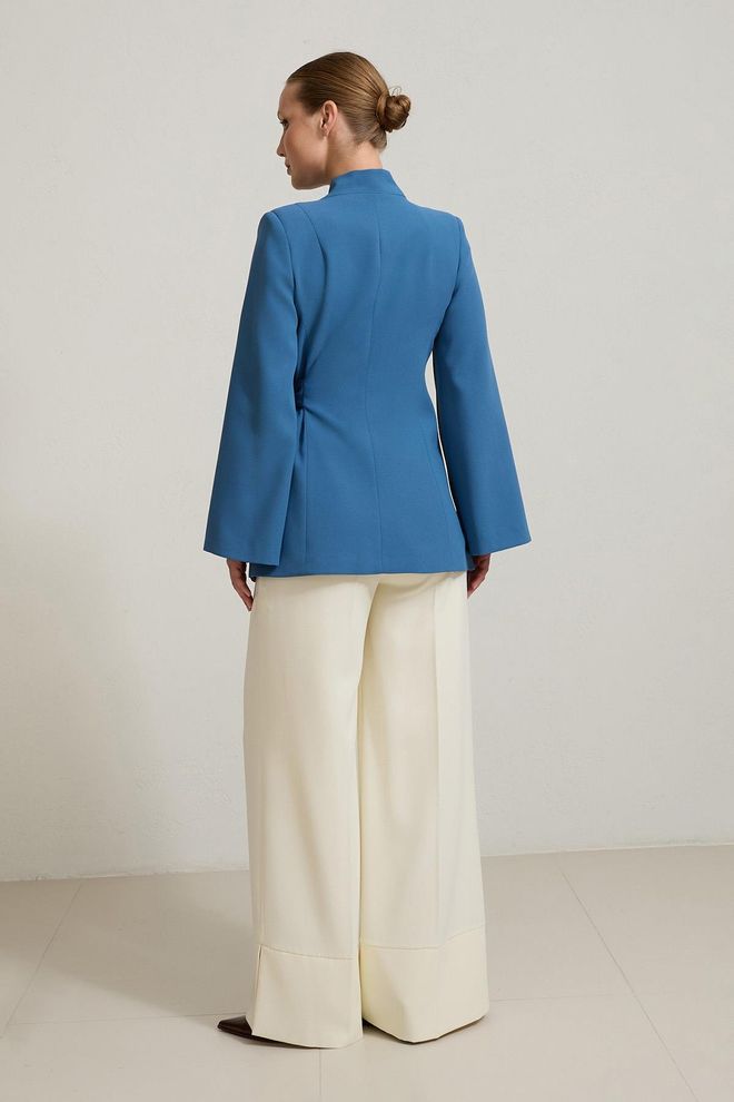 Setre Jaqueta Azul Elegante Slim Fit Envolvente Roupas por atacado Formal