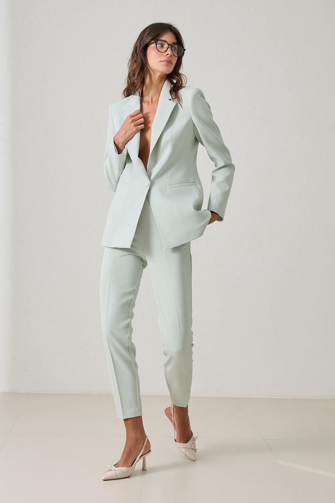 Setre Grey Formal Slim Fit Suit With Notched Neck Wholesale Clothing 1