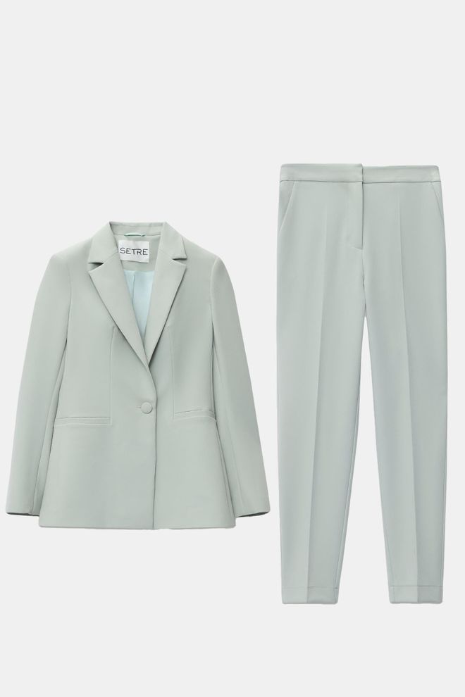 Setre Grey Formal Slim Fit Suit With Notched Neck Wholesale Clothing 5