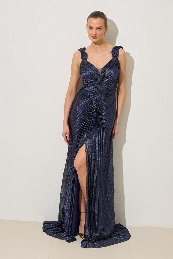 Setre Φόρεμα Μπλε Μαρέν Κομψό Glam Επίσημο Θήκη Χονδρικό εμπόριο ενδυμάτων Επίσημο