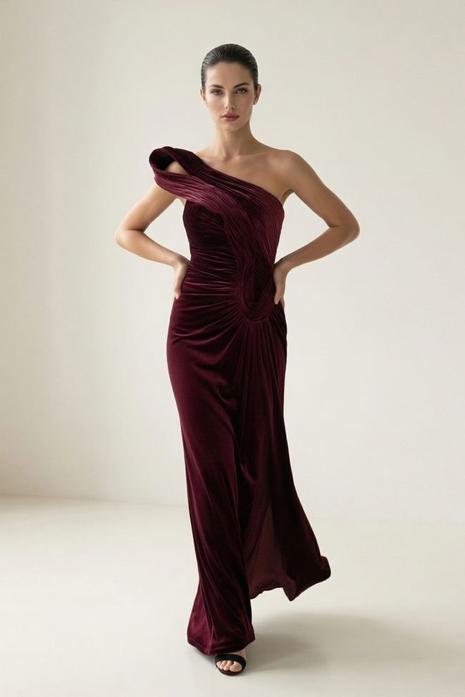 Setre Bordeauxrood Elegante Bodycon Jurk Groothandel Kleding 1