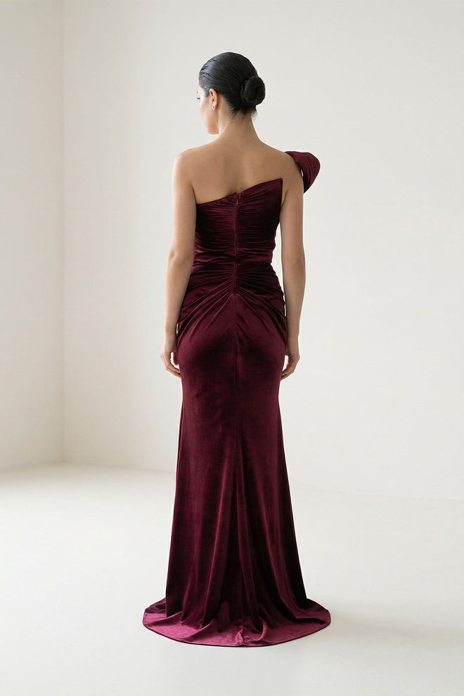 Setre Bordeauxrood Elegante Bodycon Jurk Groothandel Kleding Herfst