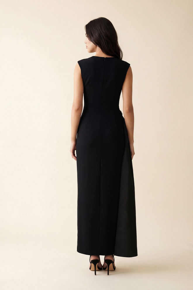 Setre Elegant Black Sheath Dress With Cap Sleeves Wholesale Clothing Spring