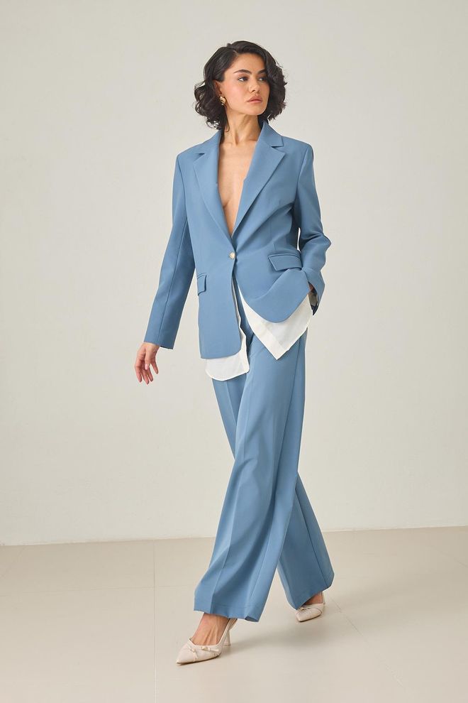 Setre Blue Formal Single Breasted Blazer Jacket Wholesale Clothing 1