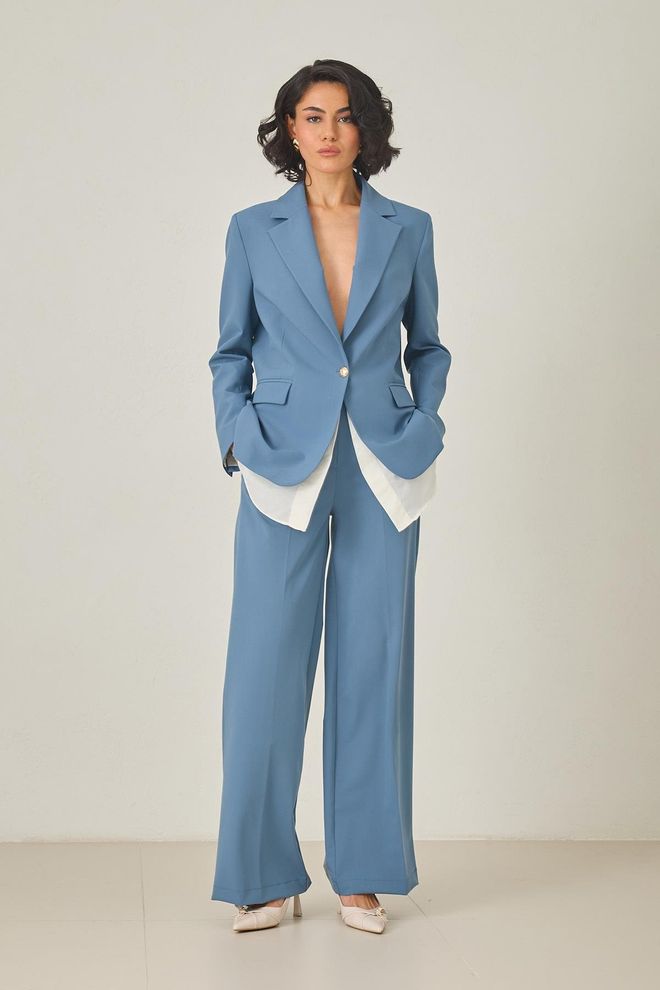 Setre Blue Formal Single Breasted Blazer Jacket Wholesale Clothing Vintage