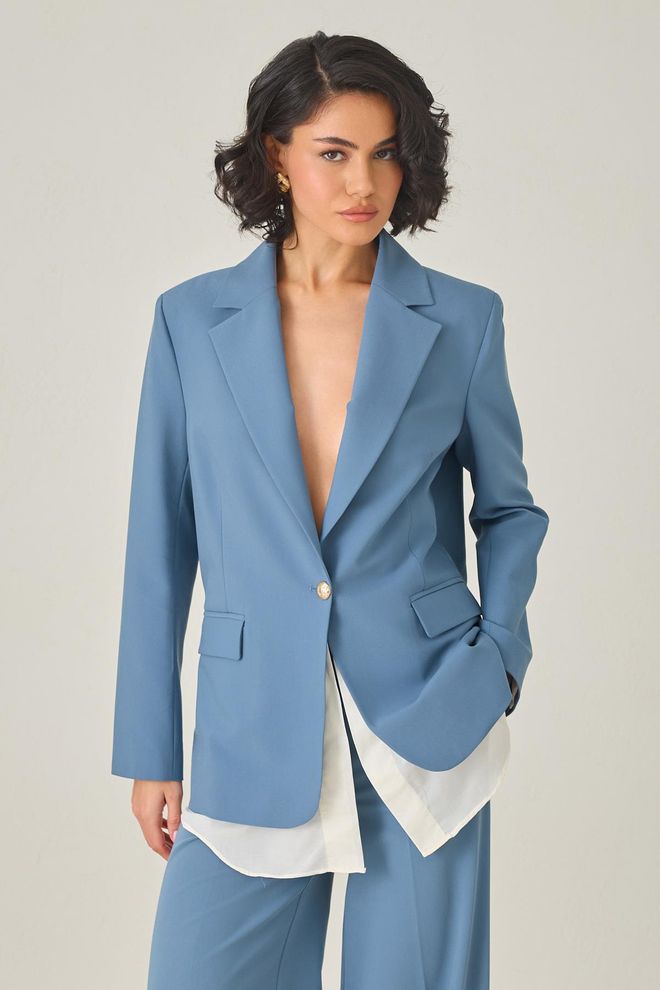 Setre Blue Formal Single Breasted Blazer Jacket Wholesale Clothing Spring