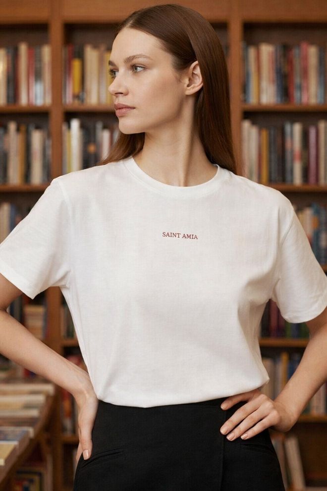 Setre White Casual Elegant Tshirt With Letter Print Wholesale Clothing Lounge