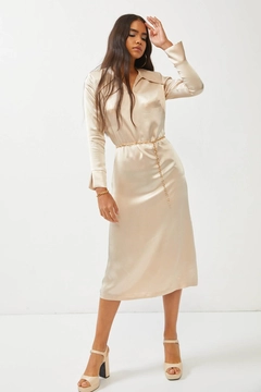 Veleprodajni model oblačil nosi 2048 - Beige Dress, turška veleprodaja Obleka od Setre