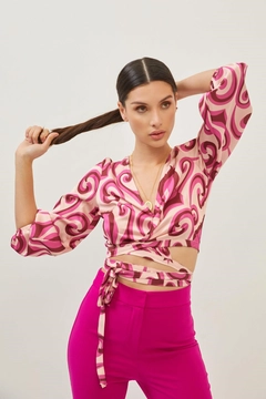 Un model de îmbrăcăminte angro poartă 10290 - Blouse - Orchid, turcesc angro Bluză de Setre