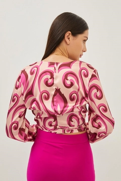 Un model de îmbrăcăminte angro poartă 10290 - Blouse - Orchid, turcesc angro Bluză de Setre
