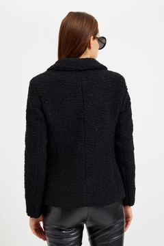 A wholesale clothing model wears 28911 - Jacket - Black, Turkish wholesale Jacket of Setre