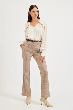 Un model de îmbrăcăminte angro poartă 30665 - Pants - Brown, turcesc angro Pantaloni de Setre