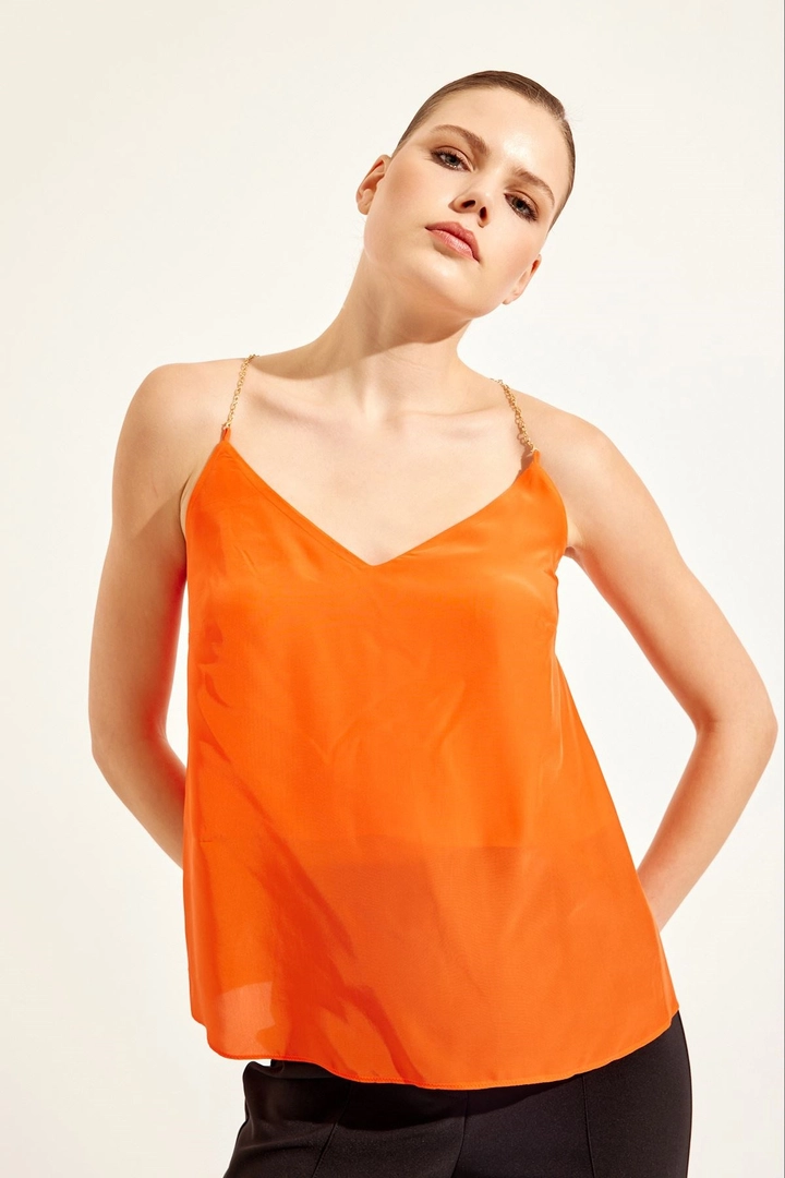 Veleprodajni model oblačil nosi 45238 - Blouse - Coral Color, turška veleprodaja Bluza od Setre