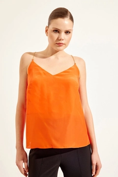 Veleprodajni model oblačil nosi 45238 - Blouse - Coral Color, turška veleprodaja Bluza od Setre