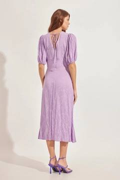 A wholesale clothing model wears STR10050 - Dress - Lilac, Turkish wholesale Dress of Setre