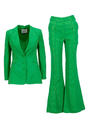 A wholesale clothing model wears  Suit - Green
, Turkish wholesale Suit of Setre