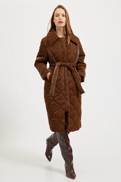 Un model de îmbrăcăminte angro poartă STR10076 - Coat - Brown, turcesc angro Palton de Setre
