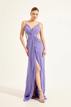 Veleprodajni model oblačil nosi STR10079 - Night Dress - Lilac, turška veleprodaja Obleka od Setre