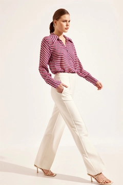 Hurtowa modelka nosi STR10201 - Trousers - Ecru, turecka hurtownia Spodnie firmy Setre