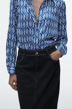 Veleprodajni model oblačil nosi SBE10078 - Shirt - Blue, turška veleprodaja Majica od Sobe