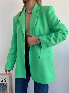 Модель оптовой продажи одежды носит SBE10094 - Jacket - Green, турецкий оптовый товар Куртка от Sobe.