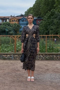 Hurtowa modelka nosi SBE10486 - Dress - Black, turecka hurtownia Sukienka firmy Sobe