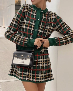 Una modella di abbigliamento all'ingrosso indossa SBE10618 - Suit - Khaki, vendita all'ingrosso turca di Abito di Sobe