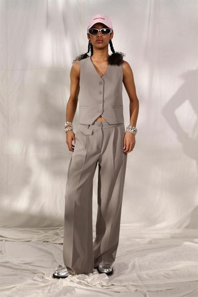 Sobe Istanbul Podwójny Garnitur Z Kamizelką Szary Hurtowa sprzedaż odzieży Casual