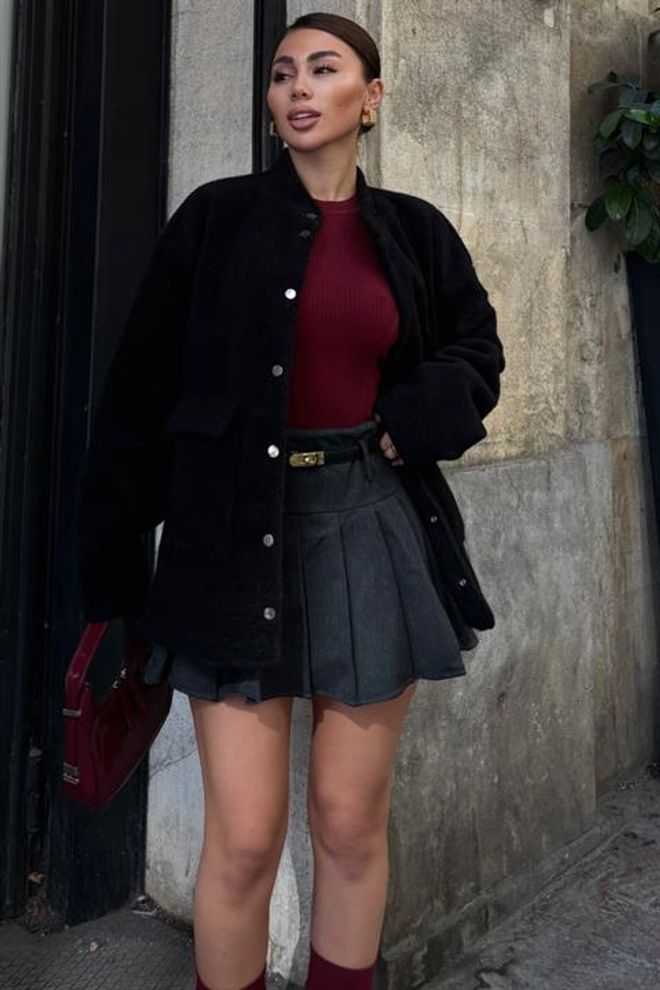 Sobe Istanbul Giacca In Pelliccia Di Lana Foderata Nera Abbigliamento all'ingrosso Casuale
