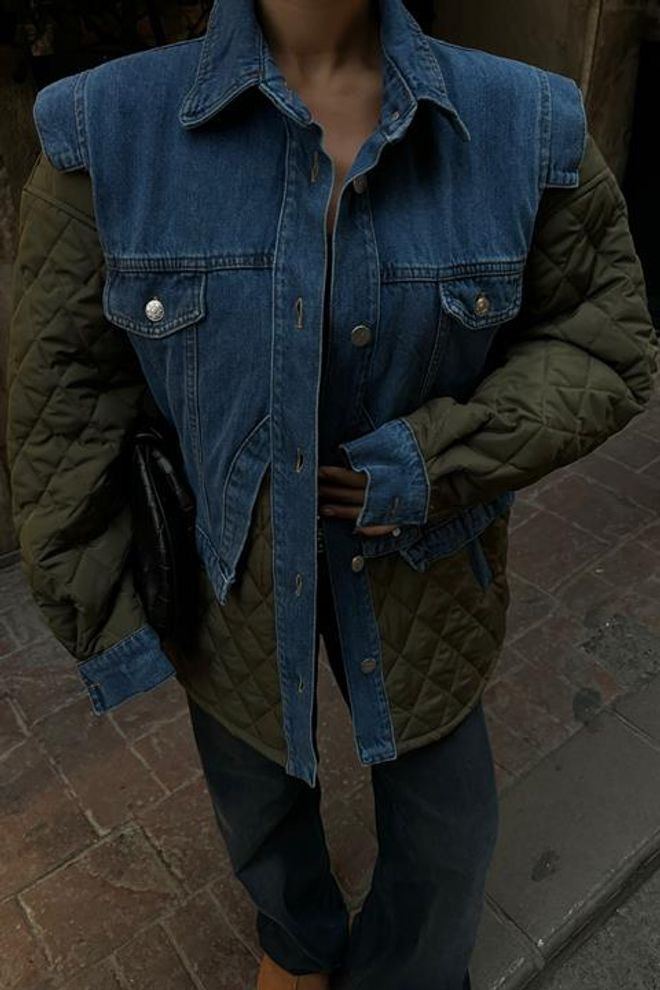 Sobe Istanbul Garnierte Steppjacke – Khaki Großhandelskleidung Lässig