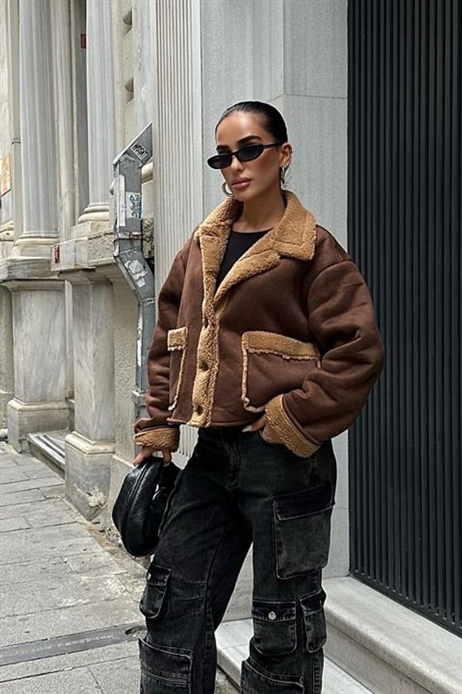 Sobe Istanbul Giacca In Pelle Scamosciata Foderata In Pelliccia Abbigliamento all'ingrosso Casuale