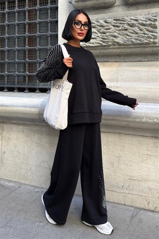 Sobe Istanbul Salaş İkili Takım Siyah Toptan Giyim Gündelik