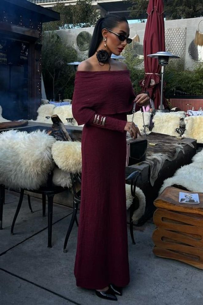 Sobe Istanbul Vrhunska Obleka Z Ovratnikom Madonna Oblačila na debelo Eleganten