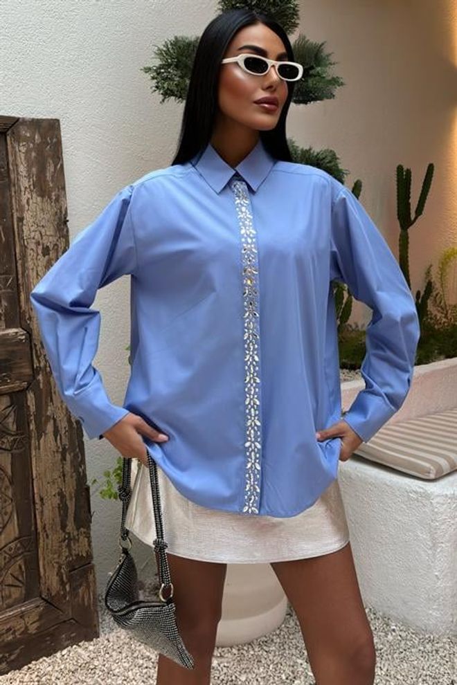 Sobe Istanbul Camicia Stone A Righe Frontali Abbigliamento all'ingrosso Formale