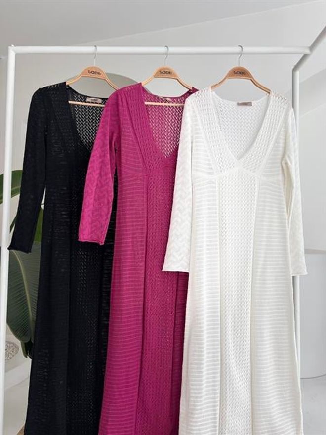 Sobe Istanbul Vestido Calado Con Cuello En V Ropa al por mayor Casual