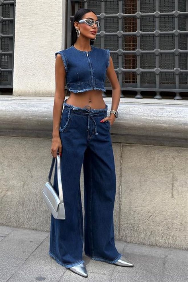 Sobe Istanbul Blau Lässig Streetwear Set Großhandelskleidung Lässig